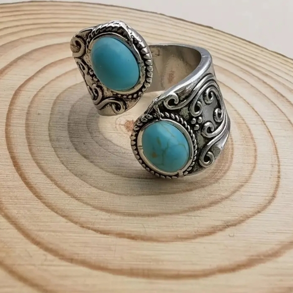 Vintage Bohemian Open Adjustable Ring Inlaid Gemstone For Women Fine Jewelry - Picture 14 of 16